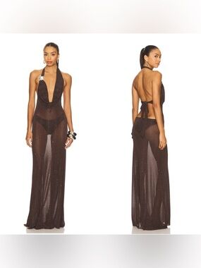 knee length dresses for ladies Vida Backless Crochet Maxi Dress with Shells | Jaded London